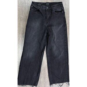 Frank And Oak Nina Wide Leg Jeans Womens 28 Black Denim High Rise